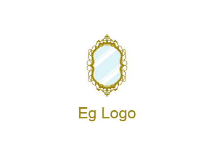 wall mirror for home decor or interior design logo