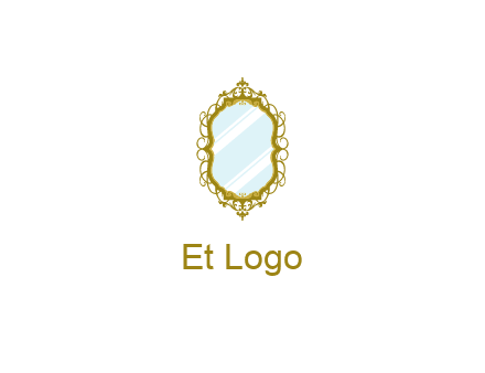 wall mirror for home decor or interior design logo