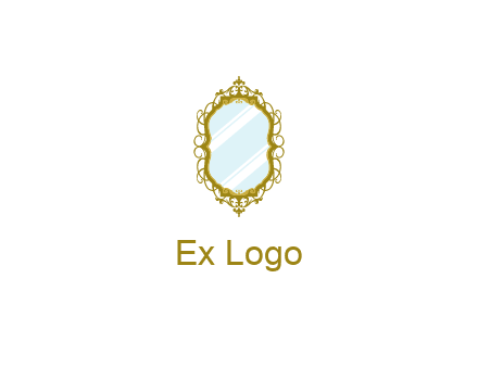 wall mirror for home decor or interior design logo