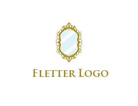 wall mirror for home decor or interior design logo