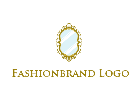 wall mirror for home decor or interior design logo