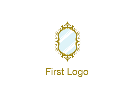 wall mirror for home decor or interior design logo