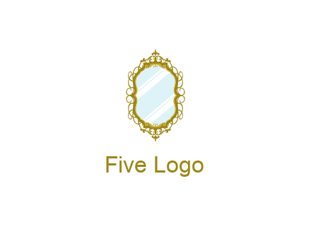 wall mirror for home decor or interior design logo