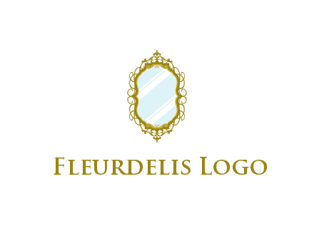 wall mirror for home decor or interior design logo