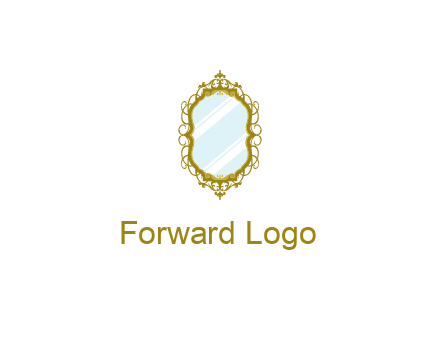 wall mirror for home decor or interior design logo