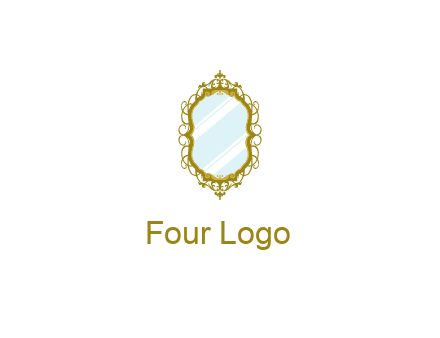 wall mirror for home decor or interior design logo