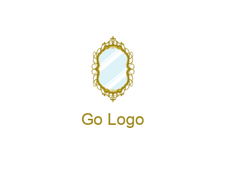 wall mirror for home decor or interior design logo