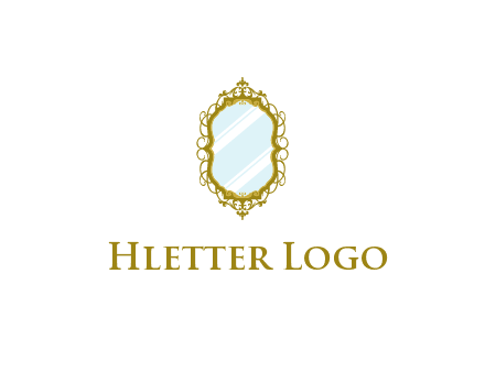 wall mirror for home decor or interior design logo