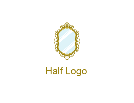 wall mirror for home decor or interior design logo
