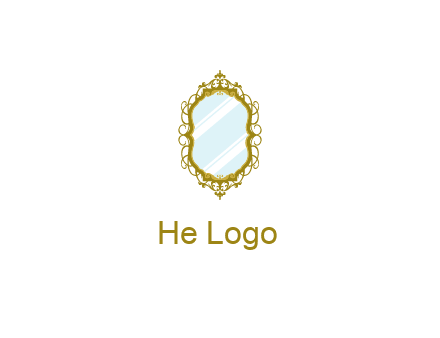 wall mirror for home decor or interior design logo