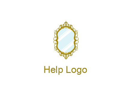 wall mirror for home decor or interior design logo