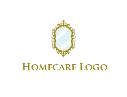 wall mirror for home decor or interior design logo