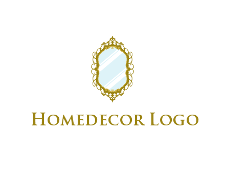 wall mirror for home decor or interior design logo