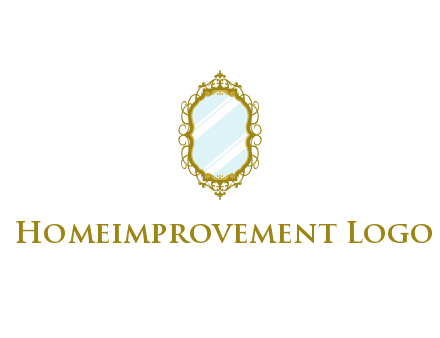 wall mirror for home decor or interior design logo