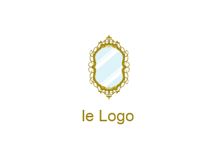 wall mirror for home decor or interior design logo