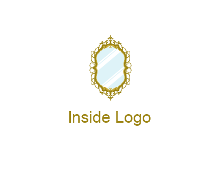wall mirror for home decor or interior design logo