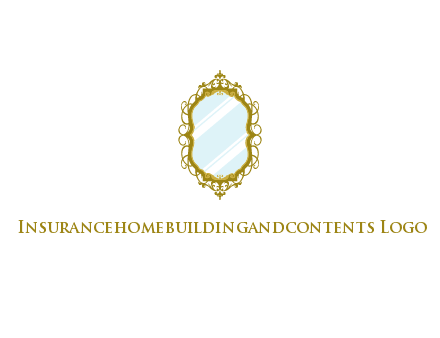 wall mirror for home decor or interior design logo