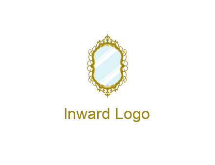 wall mirror for home decor or interior design logo