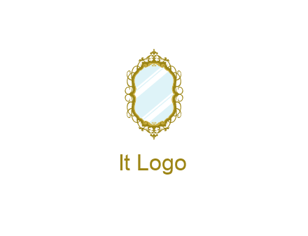 wall mirror for home decor or interior design logo