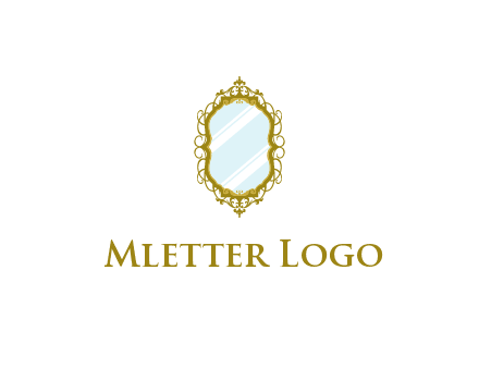 wall mirror for home decor or interior design logo