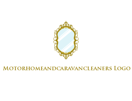 wall mirror for home decor or interior design logo