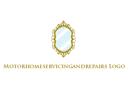 wall mirror for home decor or interior design logo