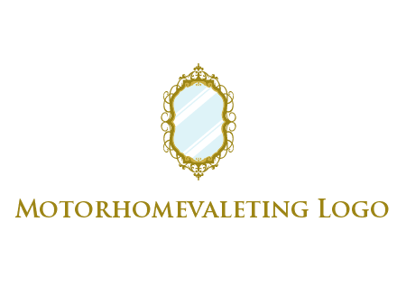 wall mirror for home decor or interior design logo