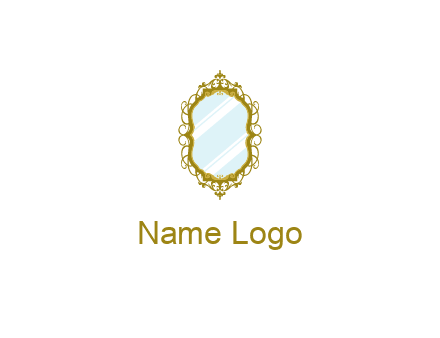 wall mirror for home decor or interior design logo