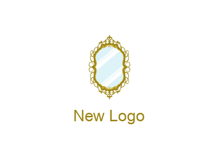 wall mirror for home decor or interior design logo