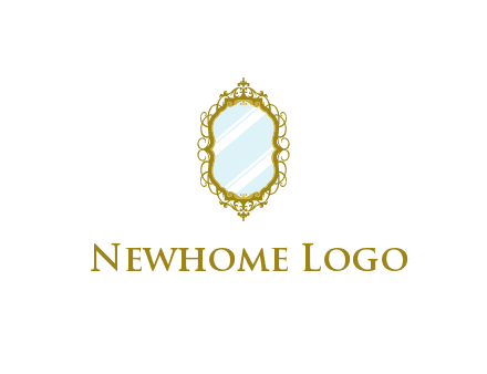 wall mirror for home decor or interior design logo