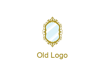 wall mirror for home decor or interior design logo