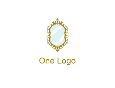 wall mirror for home decor or interior design logo