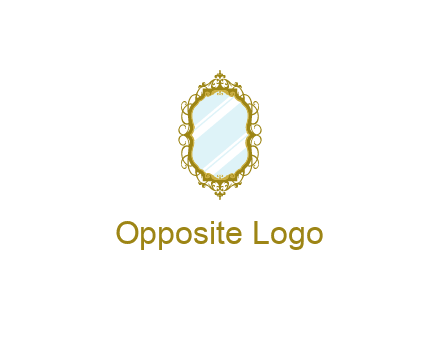 wall mirror for home decor or interior design logo