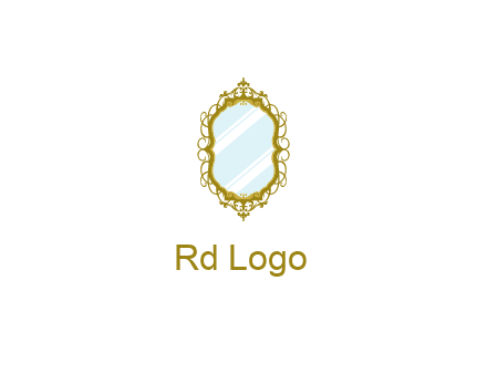wall mirror for home decor or interior design logo