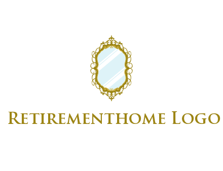wall mirror for home decor or interior design logo