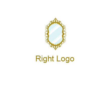 wall mirror for home decor or interior design logo