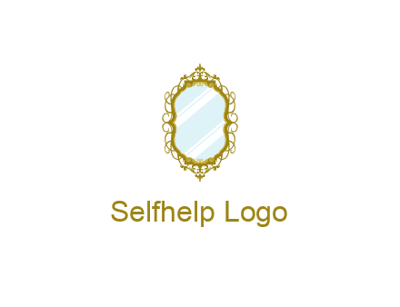 wall mirror for home decor or interior design logo