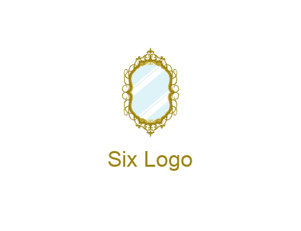 wall mirror for home decor or interior design logo