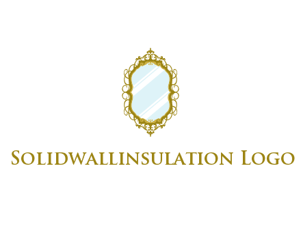 wall mirror for home decor or interior design logo
