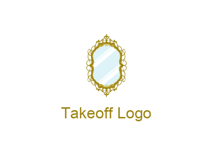 wall mirror for home decor or interior design logo