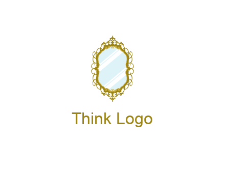 wall mirror for home decor or interior design logo