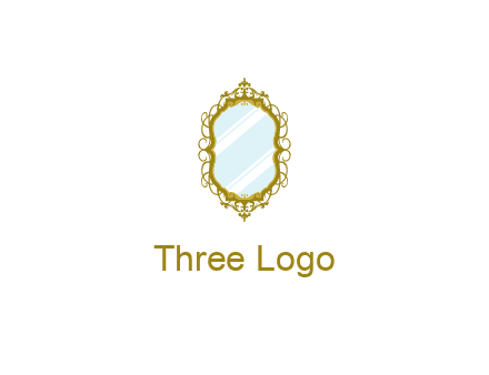 wall mirror for home decor or interior design logo