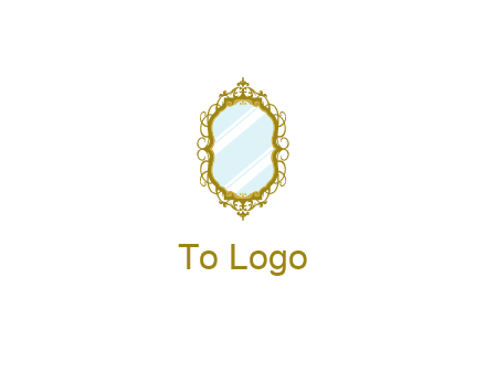 wall mirror for home decor or interior design logo