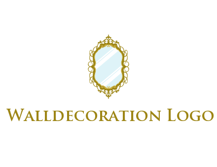 wall mirror for home decor or interior design logo