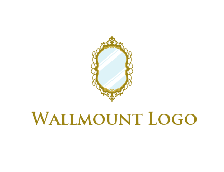 wall mirror for home decor or interior design logo