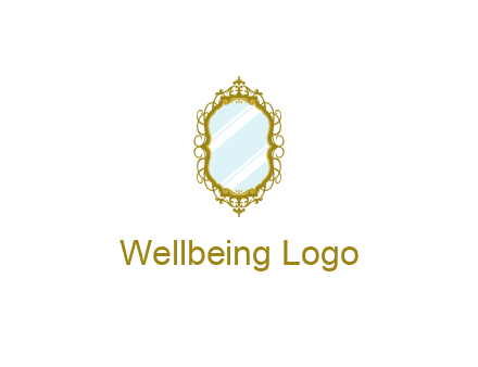 wall mirror for home decor or interior design logo