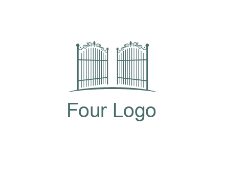 open metal gates for fencing logos