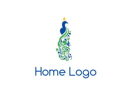peacock illustration for beauty logo