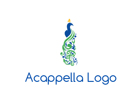 peacock illustration for beauty logo