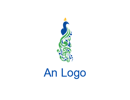 peacock illustration for beauty logo